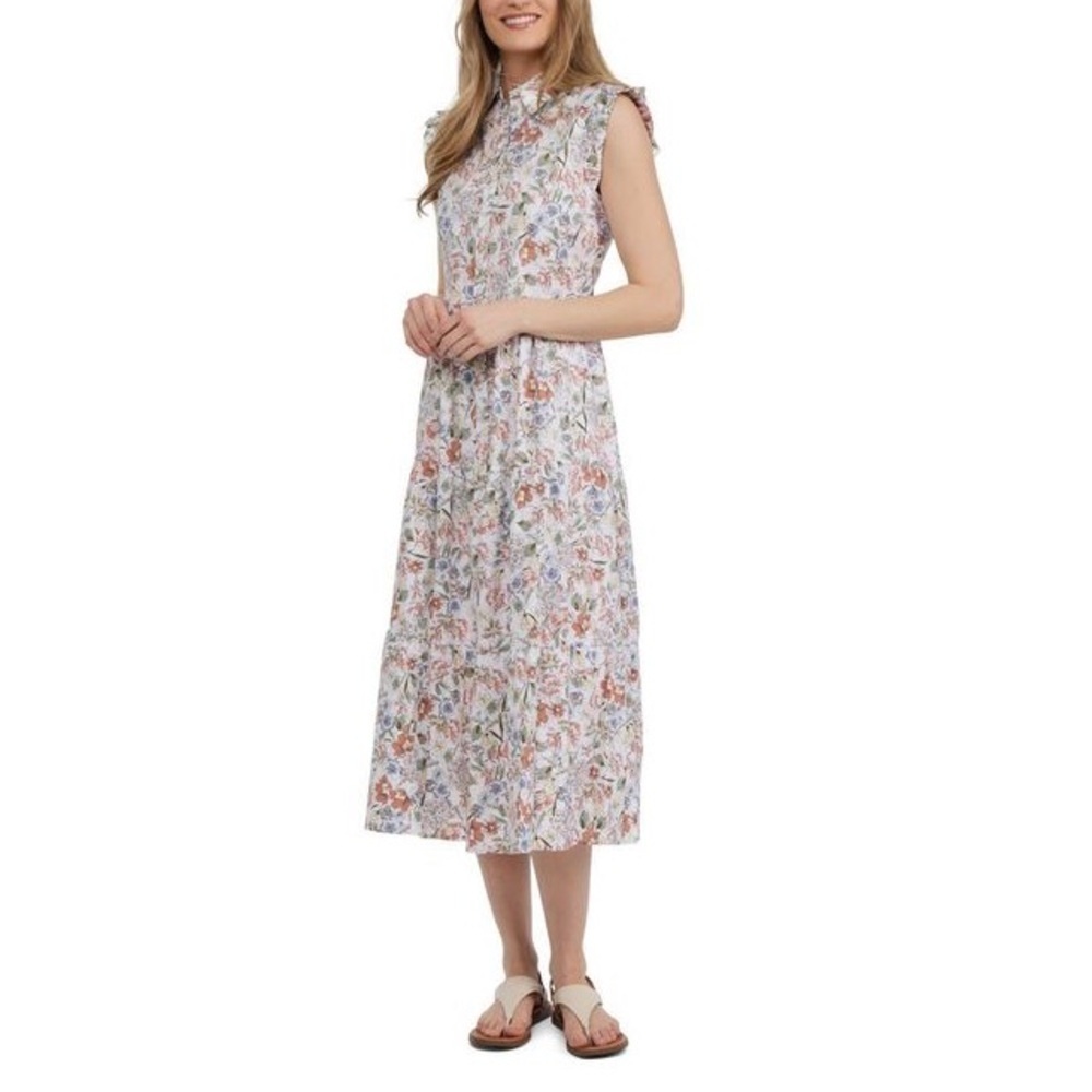 Mexx Multicolor Floral Tiered Midi Shirt Dress
